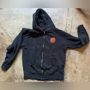 Santa Cruz Skateboards Men’s Large Black Zip-Up Hoodie